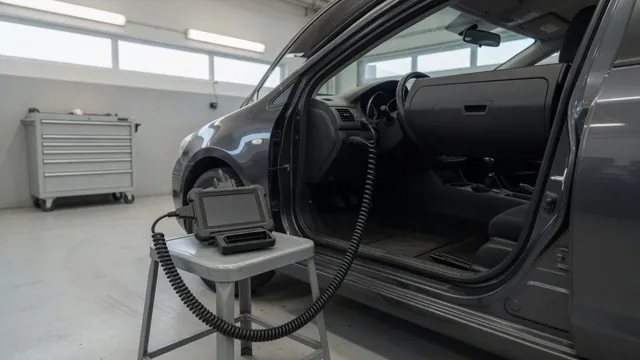 Diagnostic scanner connected inside a parked vehicle for investigation of a P1703 trouble code