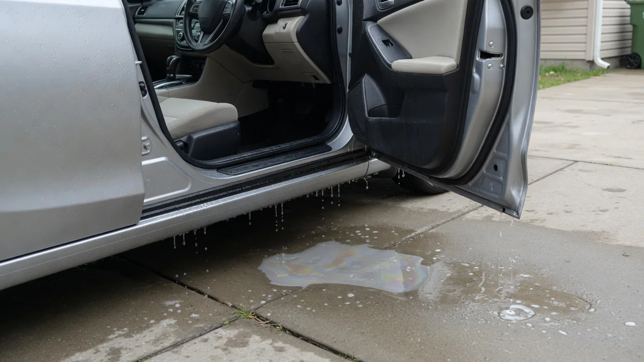 Automotive scene illustrating Why Does Water Drip From a Car Door After Washing