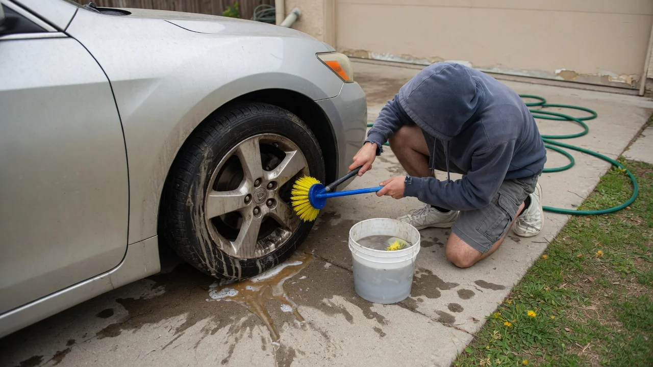 Automotive scene illustrating Why Should You Clean Wheels Before Washing the Body