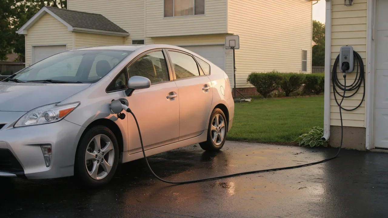 Automotive scene illustrating What Is a Plug-In Hybrid Car