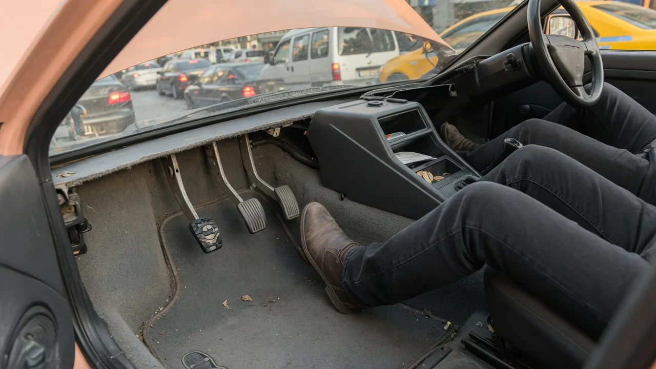Automotive scene illustrating Why Does a Clutch Pedal Feel Different in Traffic