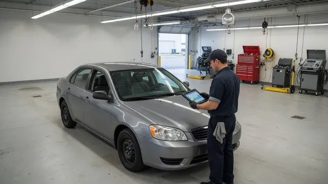 Chevrolet Equinox parked in a service bay for fuel system diagnosis