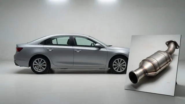 Illustration of a Toyota Camry with a highlighted catalytic converter area along the exhaust