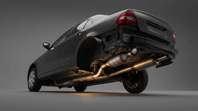 Illustration of a Chevy Cruze exhaust system with the catalytic converter highlighted