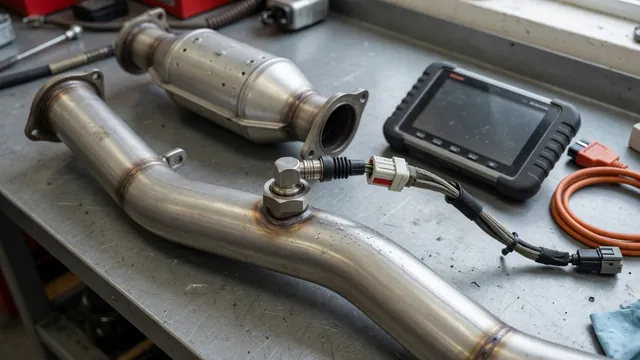 Exhaust temperature sensor and wiring on a cooled exhaust assembly with a diagnostic scanner nearby