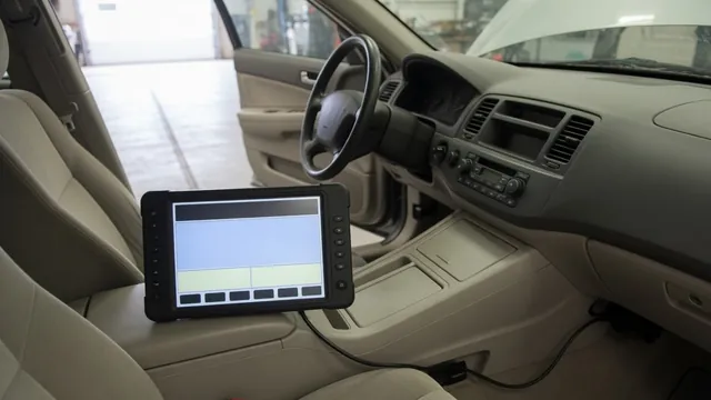 Diagnostic scan tool beside a vehicle dashboard displaying the trouble code P1750