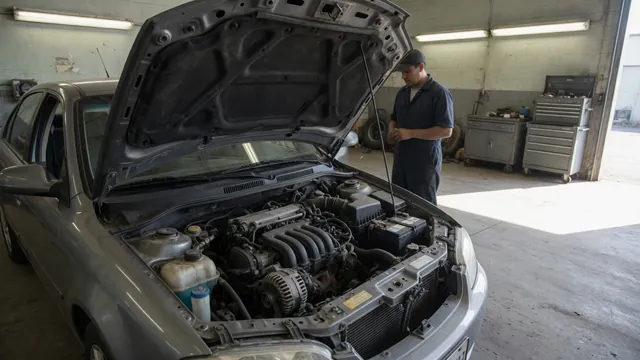 Diesel engine bay with the engine stopped during a visual inspection