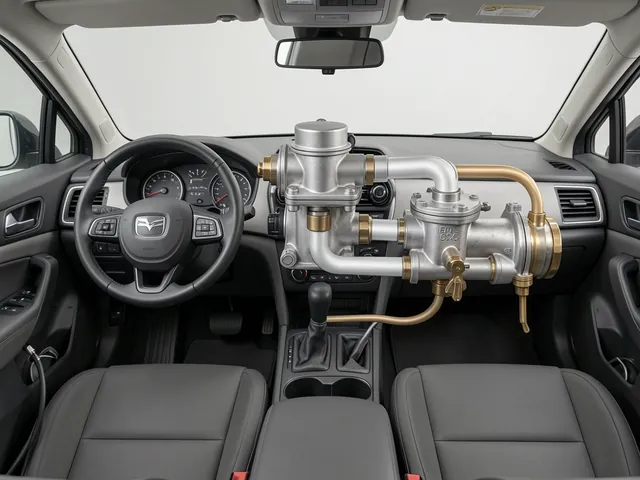 Illustration of an EGR valve and its exhaust gas path into an engine intake