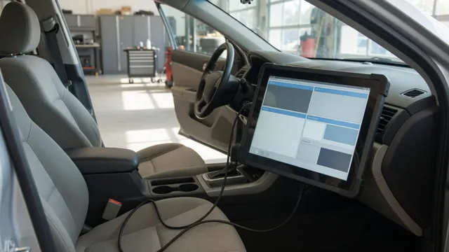 Diagnostic scanner connected to a parked vehicle during a check for code P1247