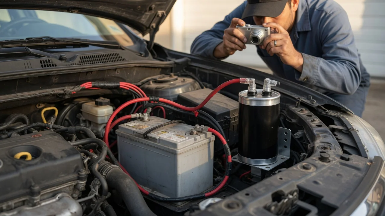 Automotive scene illustrating What Is a Capacitor in Car Electronics