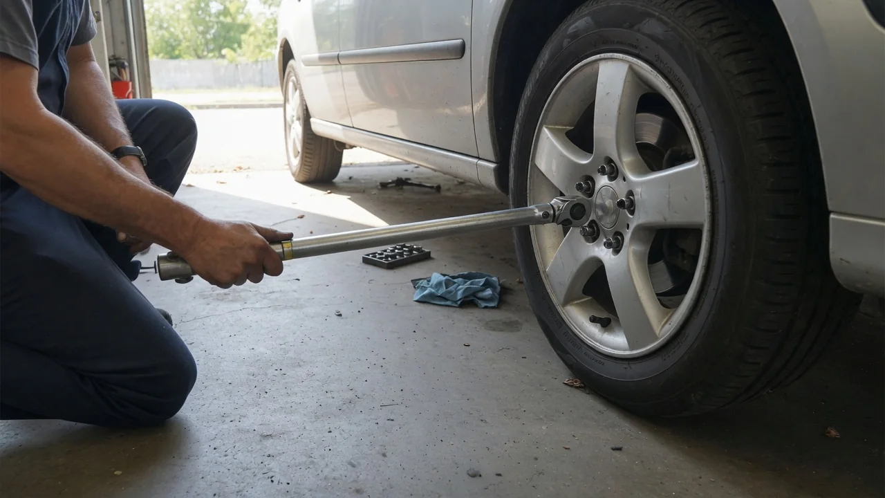 Automotive scene illustrating Why Do Wheel Nuts Have a Torque Specification