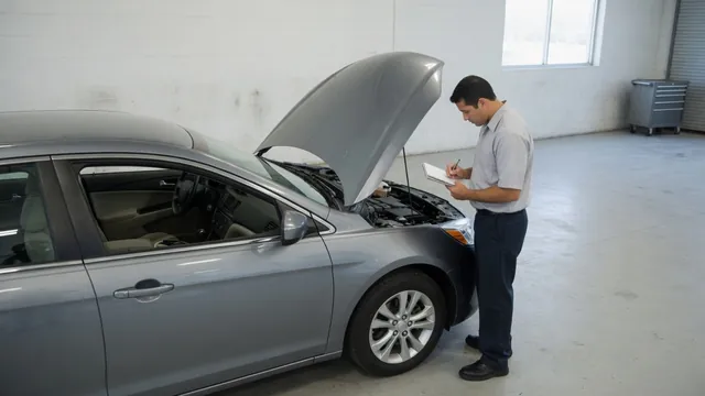 Parked car with its engine off and hood open for an inspection of a reported timing chain rattle