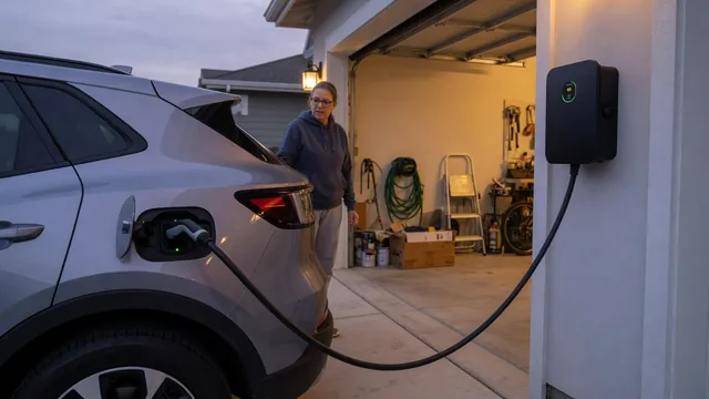 Automotive scene illustrating Why Does a Home EV Charger Stop and Restart
