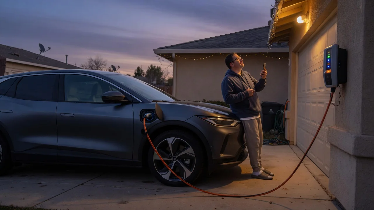 Automotive scene illustrating How to Estimate Overnight EV Charging Needs