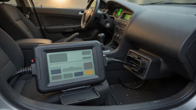 OBD-II scan tool connected to a car's diagnostic port to read a P1636 trouble code