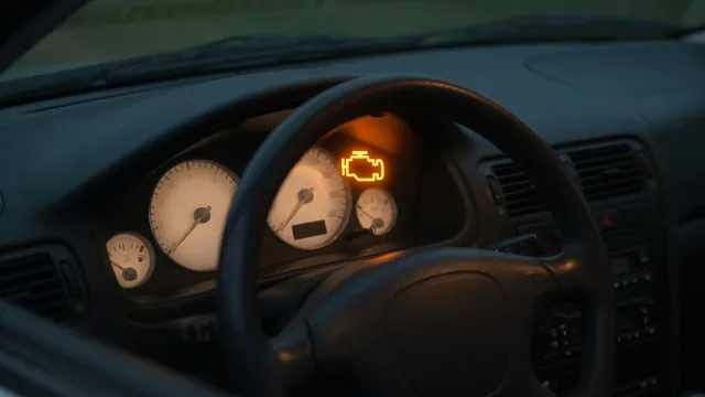 Illustration of a Honda Civic dashboard with an illuminated amber check engine symbol