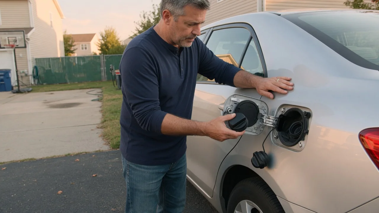 Automotive scene illustrating Why Does a Car Warn About a Loose Gas Cap