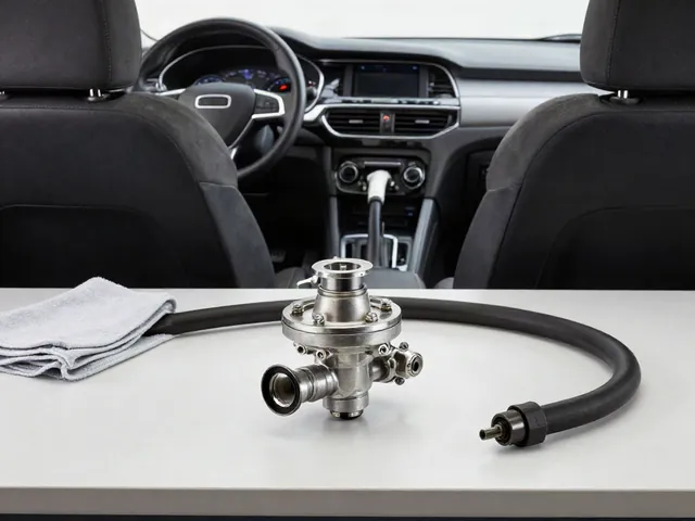 Removable PCV valve and ventilation hose on a clean automotive workbench