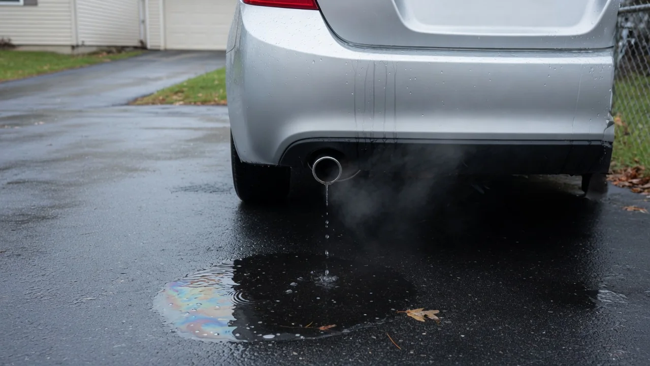 Automotive scene illustrating Why Does Exhaust Condensation Drip From a Tailpipe