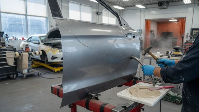Repair cracks in car body panels