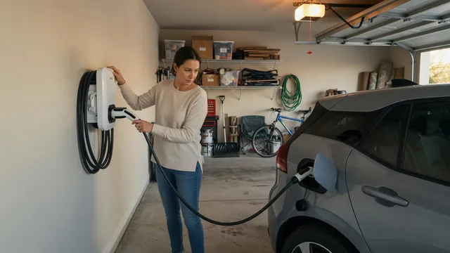 Automotive scene illustrating What to Check Before Plugging an EV in at Home
