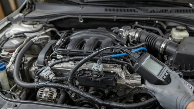 Technician's scan tool and an engine wiring harness connector used to check cam and crank position output circuit codes