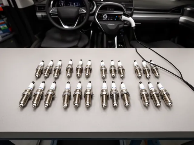 Sixteen spark plugs arranged in eight pairs to illustrate the 5.7 Hemi’s two-plug-per-cylinder layout