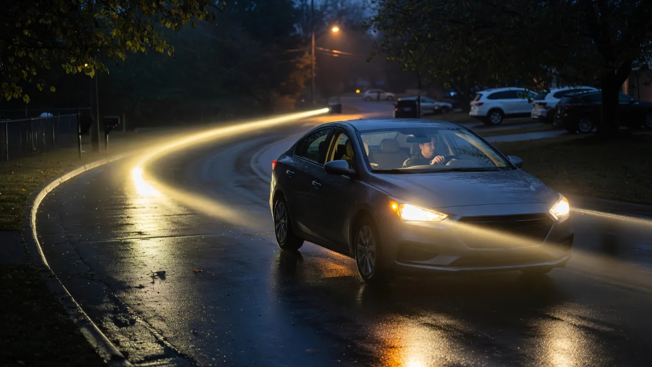 Automotive scene illustrating Why Do Some Headlights Turn With the Steering Wheel