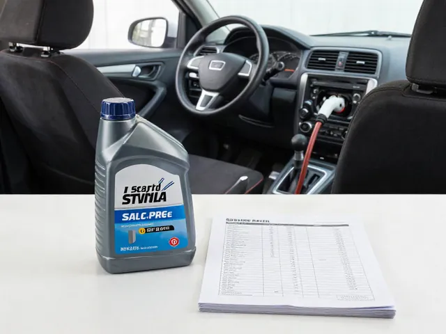 Automatic transmission fluid bottle beside a Hyundai and Kia fluid specification checklist