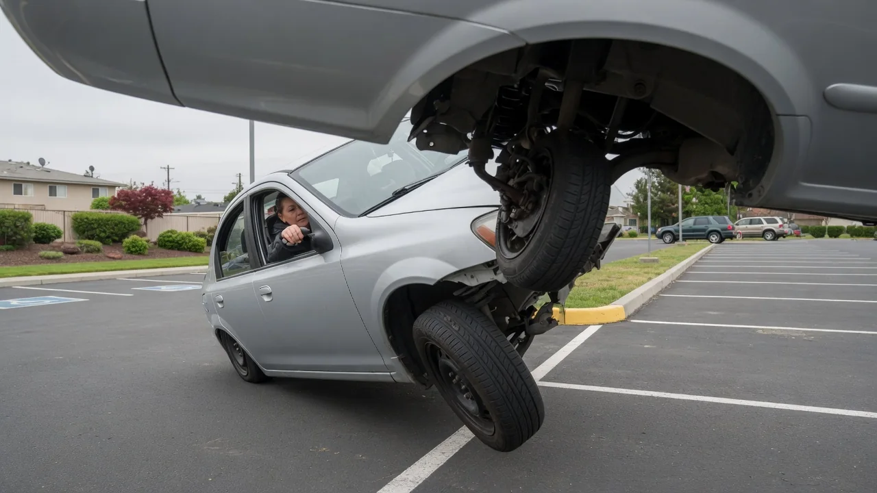 Automotive scene illustrating Why Does a Car Shudder During Very Tight Turns