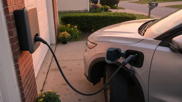 Automotive scene illustrating What Is Level 2 EV Charging at Home