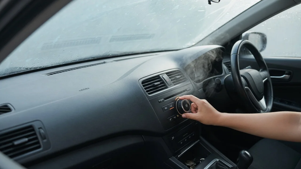 Automotive scene illustrating Why Does Car Airflow Change When Selecting Defrost