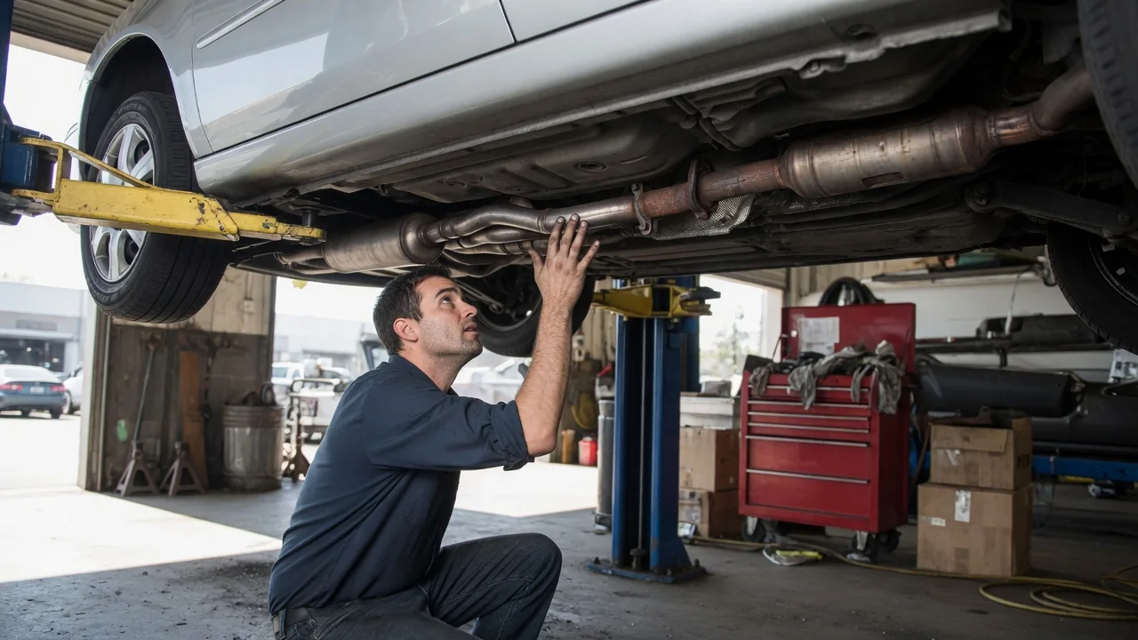 Automotive scene illustrating Why Does an Exhaust Leak Sound Louder on Acceleration