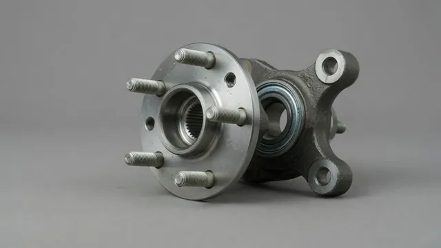 Illustration of a Ford Focus front wheel hub and pressed wheel bearing