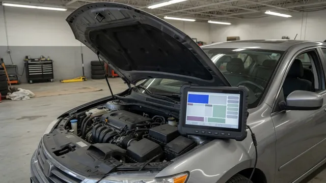 Diagnostic scan tool beside a vehicle displaying a U0109 communication fault