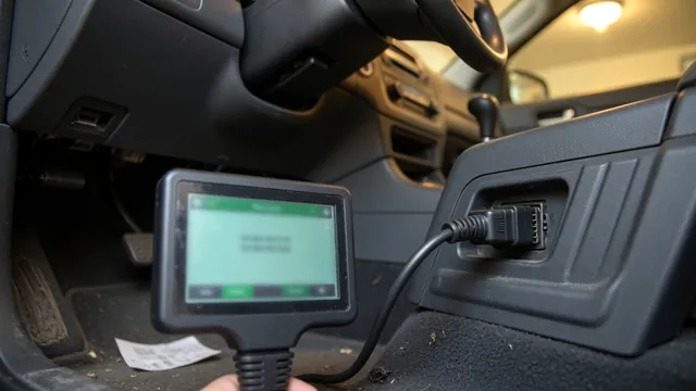 Handheld OBD-II scan tool plugged into a car's diagnostic port to read P1083 and P1084 trouble codes