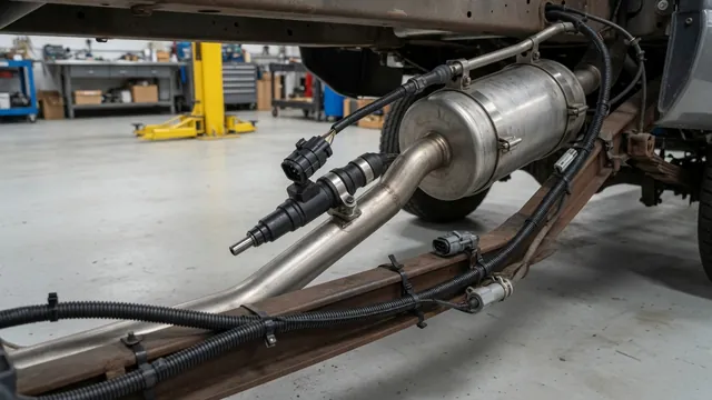 Diesel SCR exhaust assembly with a DEF dosing injector and its electrical connector