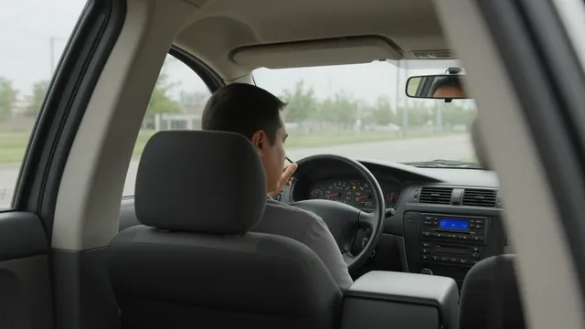 Driver observing the dashboard with the car parked and air conditioning switched on