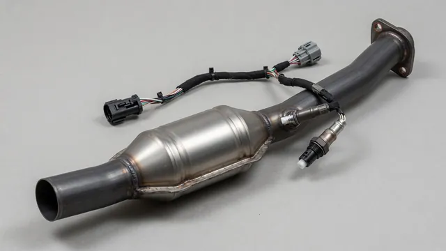 Illustration of a downstream oxygen sensor and wiring near a vehicle’s catalytic converter