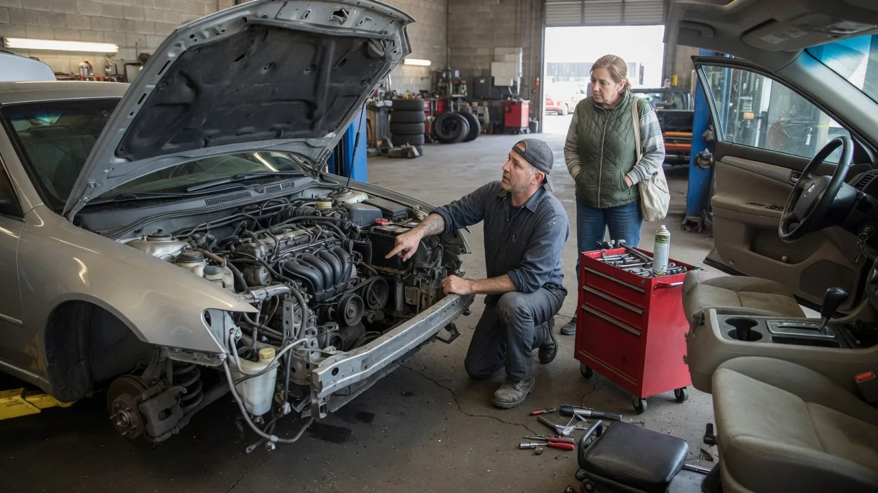 Automotive scene illustrating Why Might a Mechanic Recommend Related Repairs